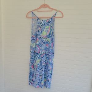 Lilly Pulitzer Margot Swing Dress in the Blue Peri Pinch Pinch print. 